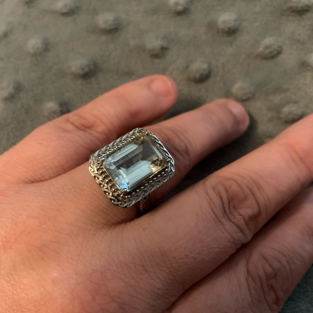Vera Wang Green amethyst cocktail ring 925